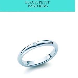 Tiffany Elsa Peretti sterling silver .02 carat diamond ring